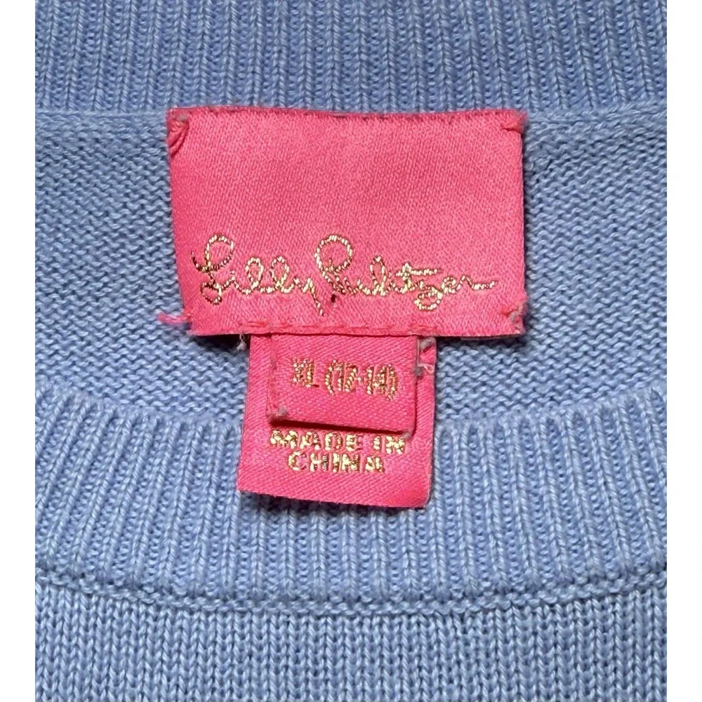 Lilly Pulitzer Serah Sweater Girls XL(12-14) Periwinkle Purple Long Sleeve - Picture 3 of 8